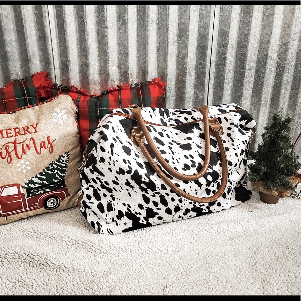 Cow print weekender